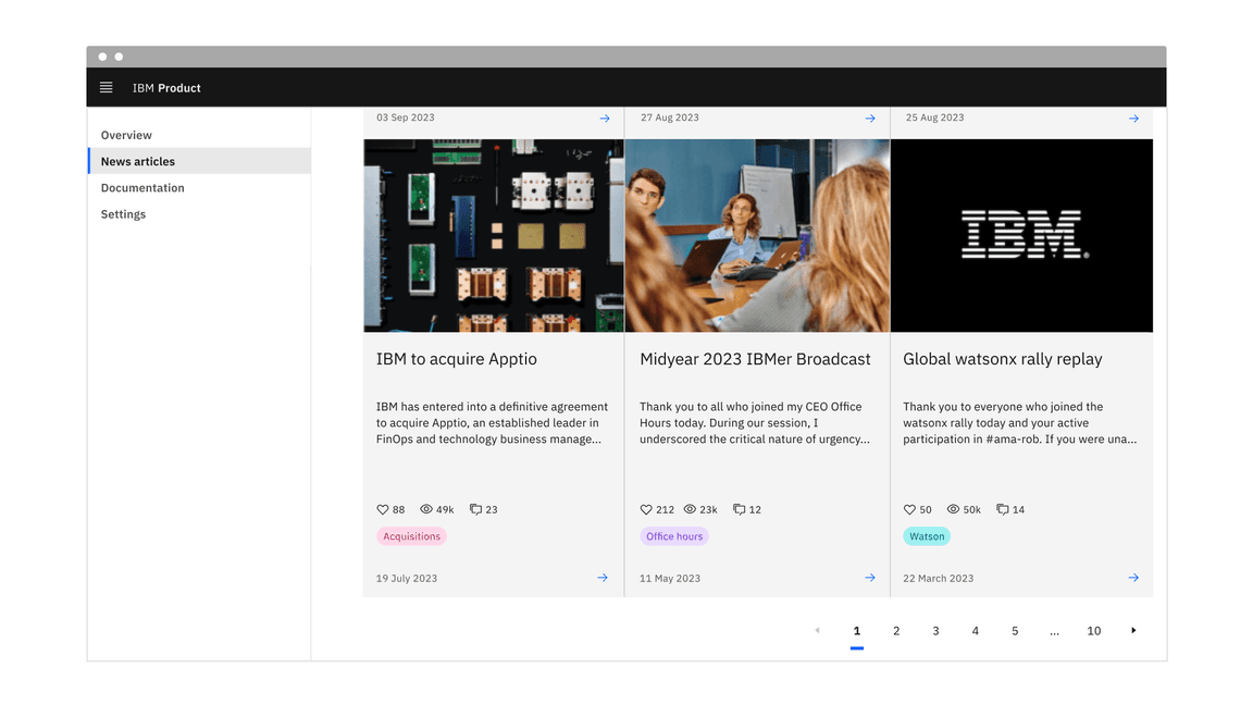 Placement of the pagination nav variant