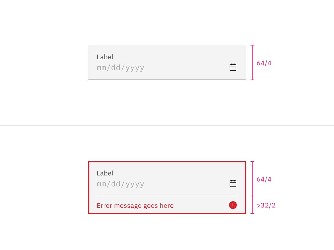 Fluid input size example